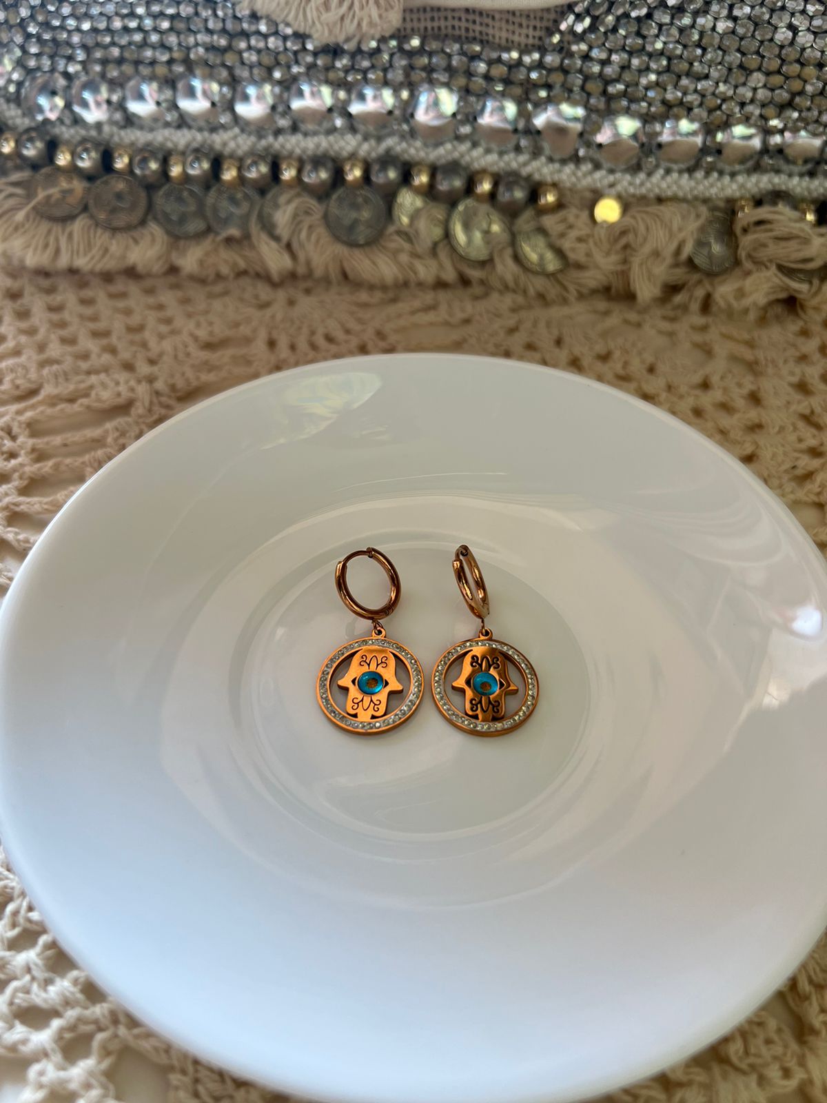 Dainty Hamsa earring