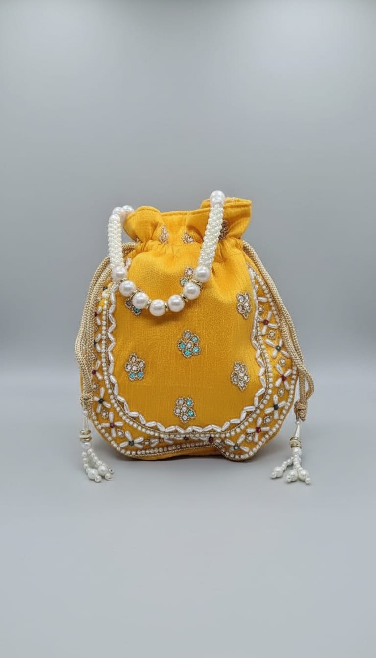Pearl Potli - Yellow