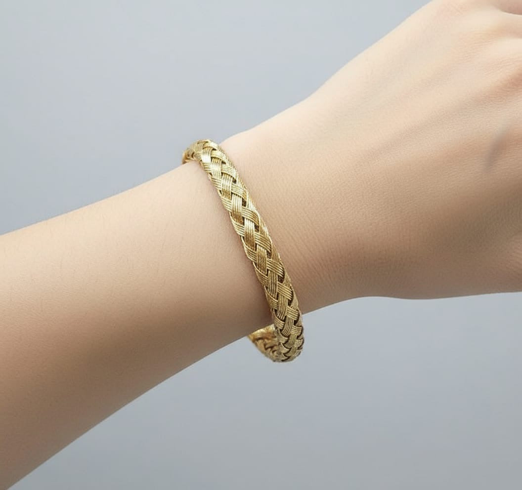 Braided Elegance Gold Cuff