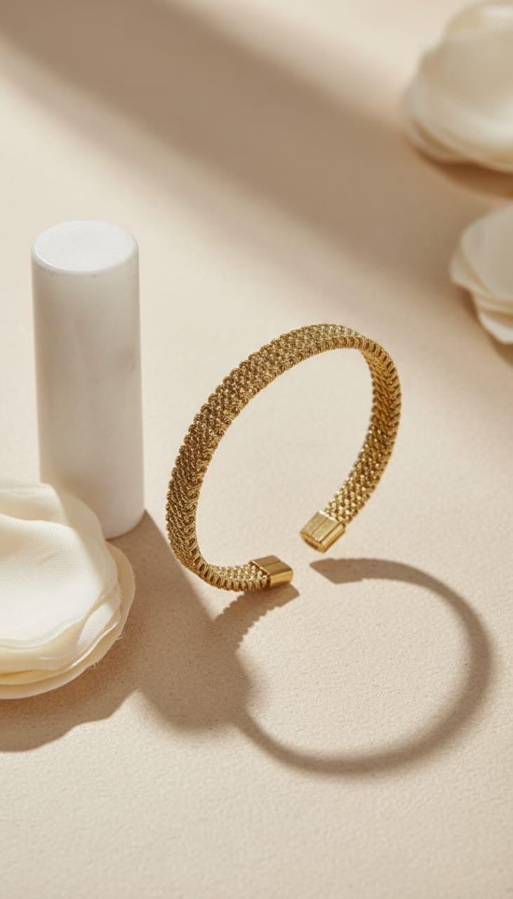 Golden Woven Grace Cuff
