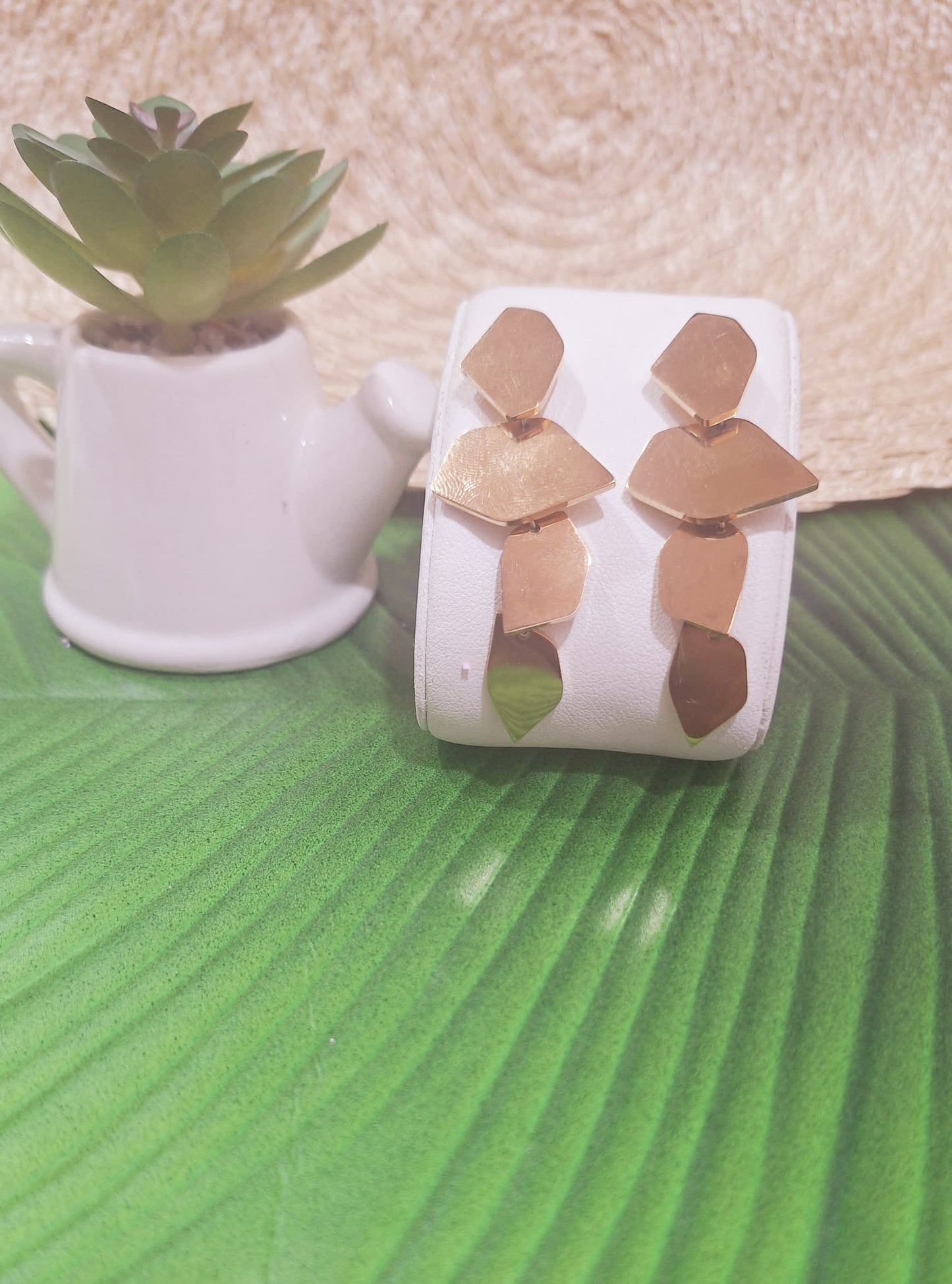 Geometric dangler earrings