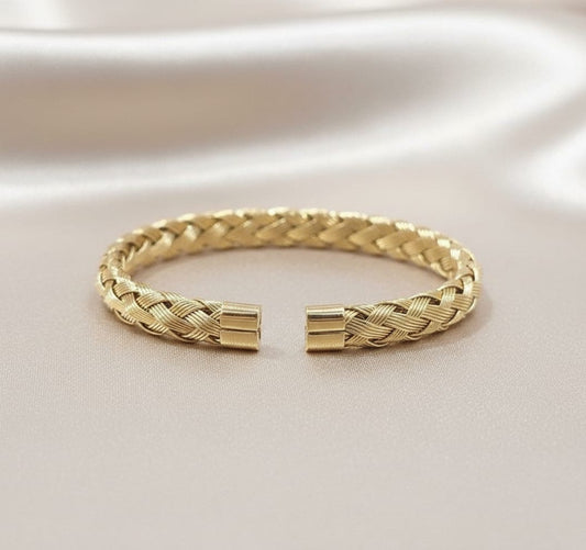 Braided Elegance Gold Cuff