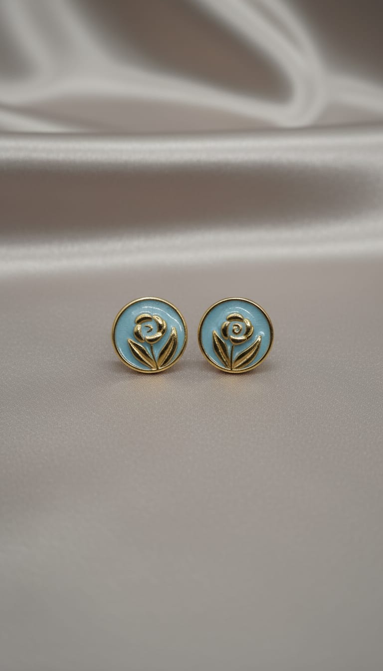 Gold-Tone Bloom Studs with Pastel Enamel Finish (4 Colours)