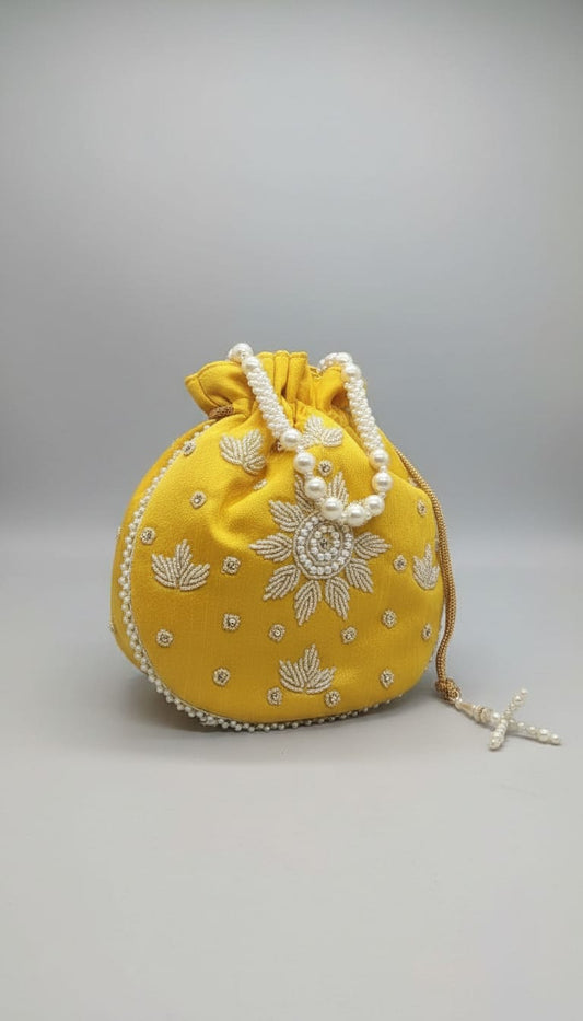 Pearl Potli - Yellow