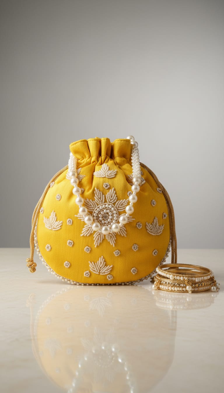 Pearl Potli - Yellow