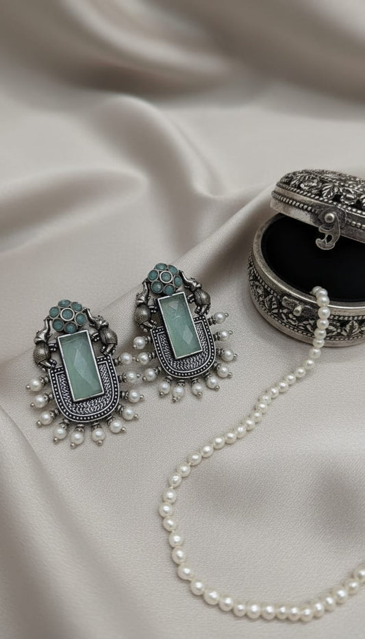 Regal Mint & Pearl Ethnic Drops