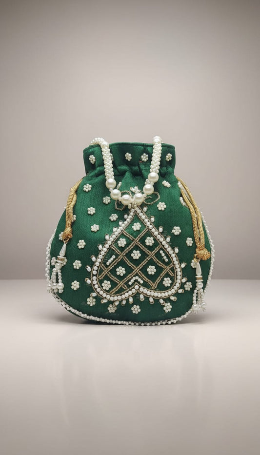 Pearl Potli - Green