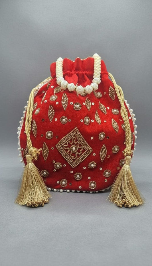 Pearl Potli - Red