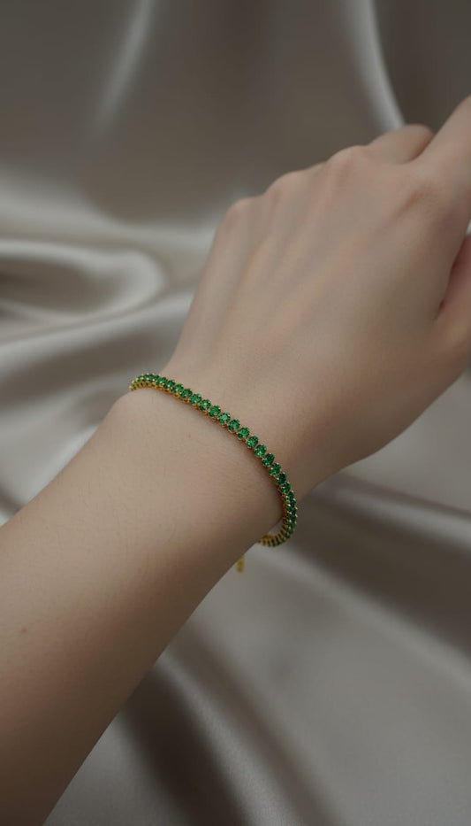 Green Tennis Bracelet