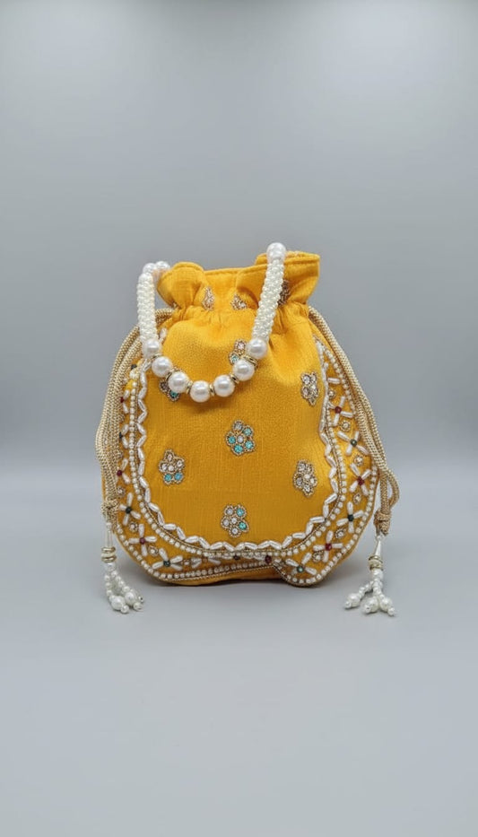 Pearl Potli - Yellow