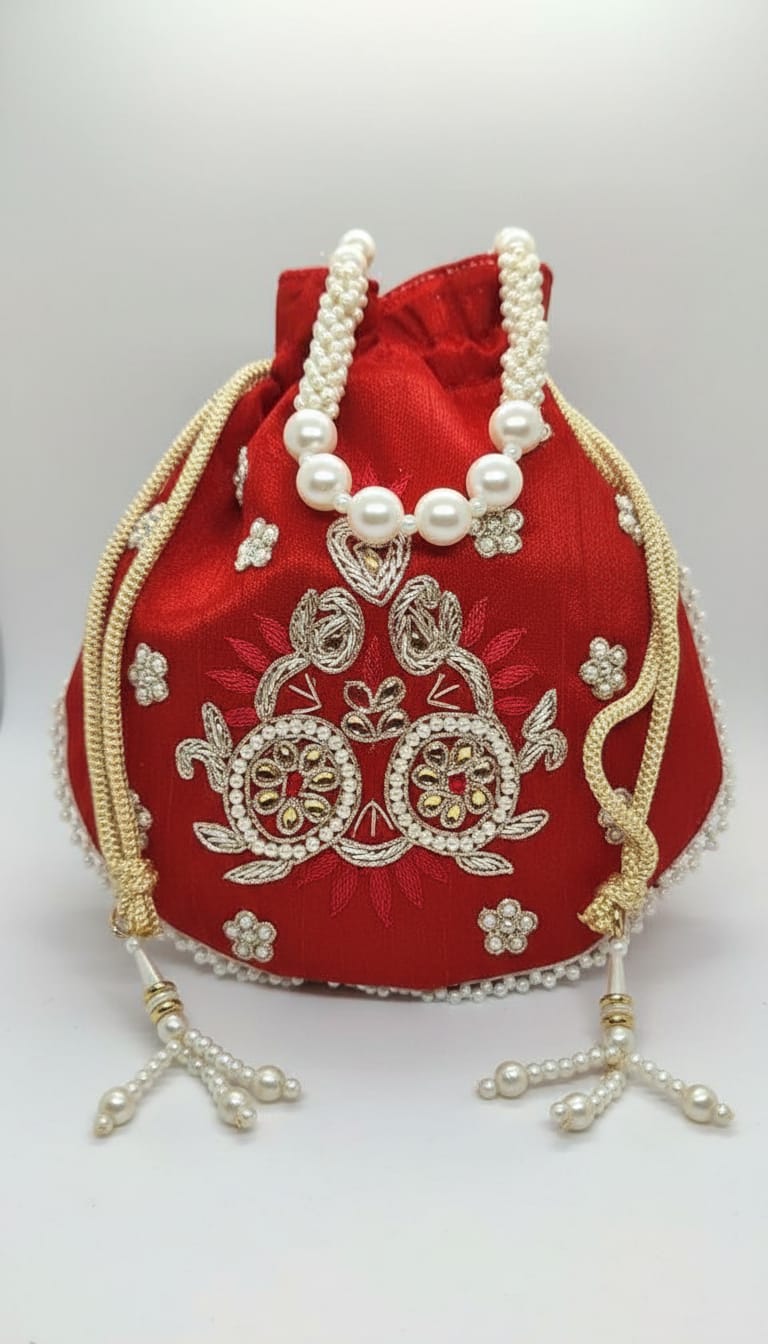 Pearl Potli - Red