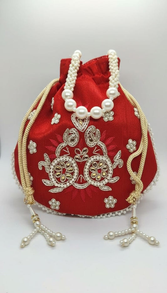 Pearl Potli - Red