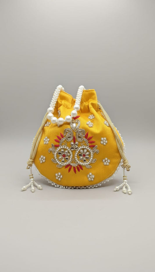 Pearl Potli - Yellow