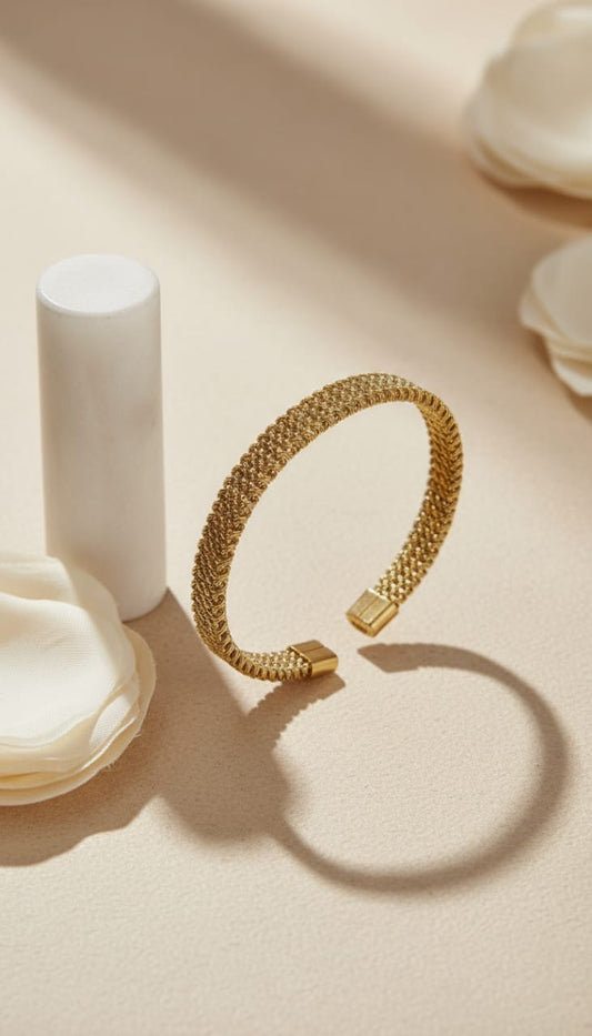 Golden Woven Grace Cuff