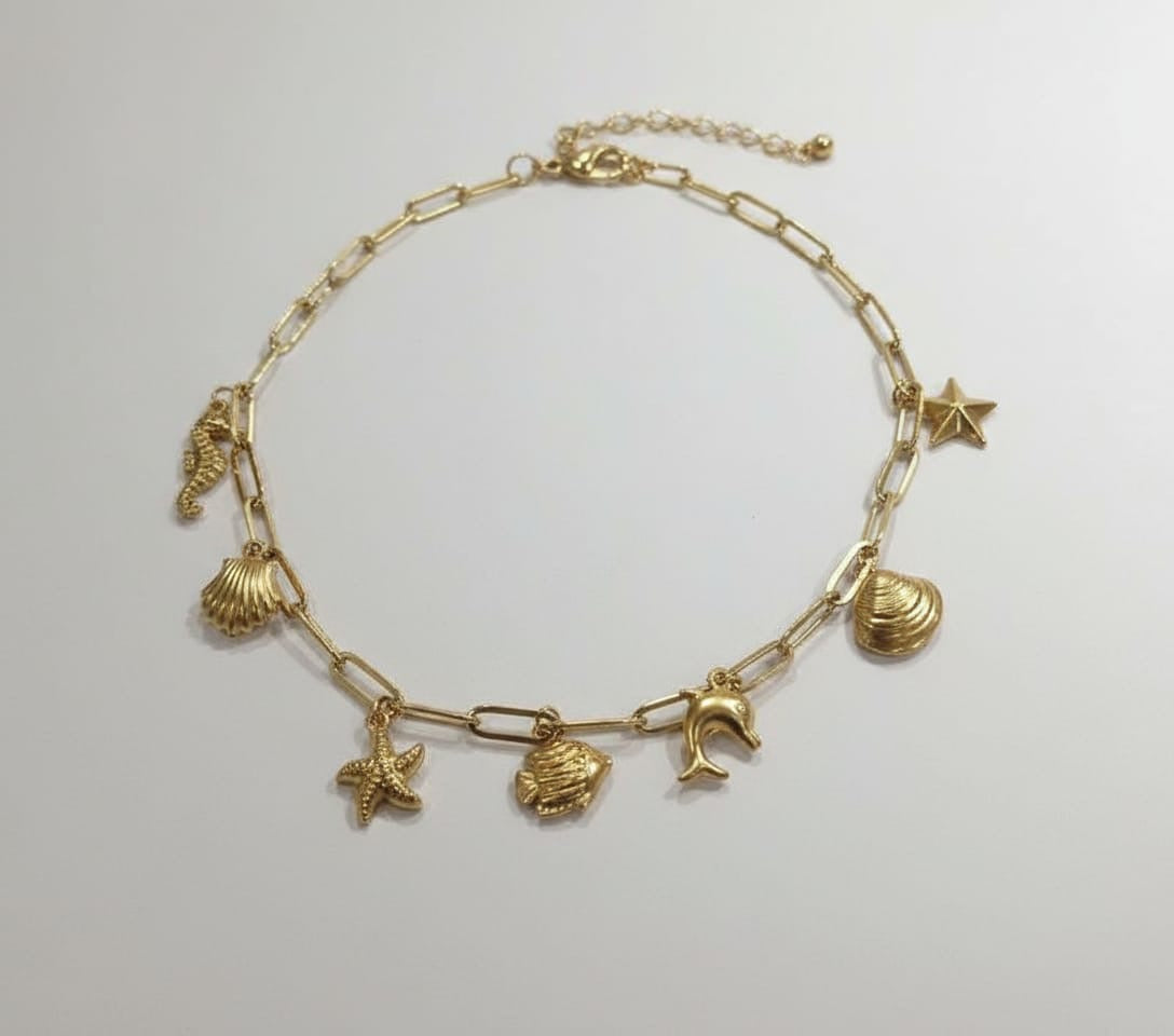 Golden Ocean Charms Necklace