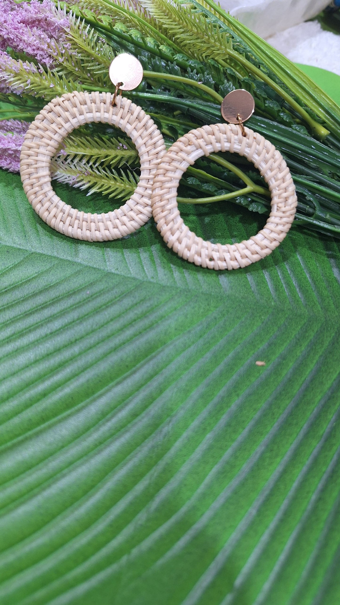 Round cane earring